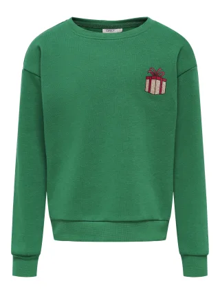 KIDS ONLY - KOGYDA XMAS LIFE L/S O-NECK BOX SWT green jacket - Gr. - 164