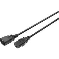 Netz-Verlängerungskabel schwarz, 1,20 Meter, Kaltgeräte-Buchse > Stecker