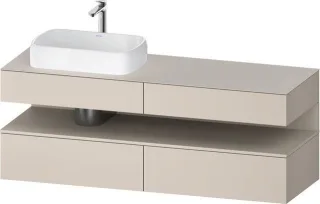 Duravit Qatego Konsolenwaschtischunterbau wandhängend Taupe Matt 1600x550x600 mm - QA4777083910010 QA4777083910010