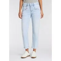 Herrlicher Boyfriend-Jeans Shyra Tap Denim Light im Straight Fit, mit Knopfleiste
