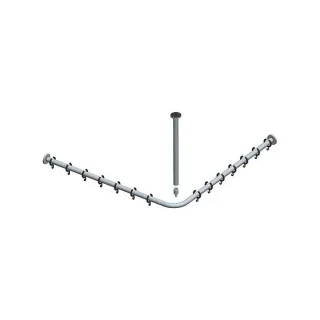 Keuco Brausevorhangstangen Set Plan 14936170800 für Dusche 80 x 80 cm, Aluminium silber eloxiert