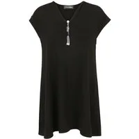 Doris Streich Longshirt (1-tlg) mit dekorativen Reißverschluss