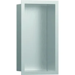 hansgrohe XtraStoris Wandnische 56094800 30x15x10cm, mit Designrahmen, Edelstahl gebürstet, Edelstahl optic