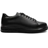 Celal Gültekin Plateausohle Leder Herren Schuhe Schwarz Sportlich Elegant Sneaker Echtleder, Polyurethan-Sohle, Schwarz, 41