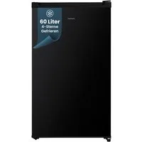homeX Gefrierschrank FS1016-B, 85 cm hoch, 47.5 cm breit, 60 Liter, Tiefkühlschrank klein, Freezer, 4-Sterne Gefrieren, leise