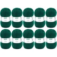 Gründl Wolle Lisa Premium Uni im 10x50g Wollpaket zum Handarbeiten Häkelwolle, (Wolle zum Stricken, Häkeln, Handarbeiten, Handstrickgarn), weich und pflegeleicht, ohne Schurwolle