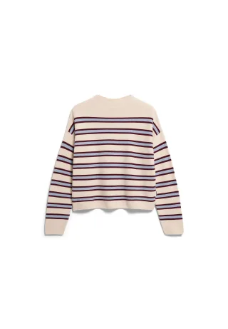Armedangels - MERINAA STRIPED KNIT SWEATER oatmilk-velvet red-soft blue - Gr. - XS