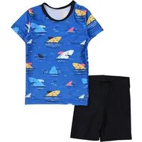 Aquarti Badeanzug Baby Jungen Zweiteiliger Kinder Badeanzug T-Shirt Badehose UV-Schutz