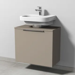 Sanipa 3way Universal-Waschtischunterbau mit 1 Auszug, Sandgrau-Matt UF60067