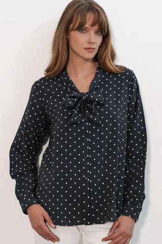 Punkte Popeline Bluse