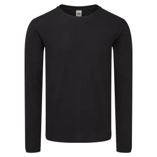 Fruit of the Loom Herren Iconic 150 Langarm T-Shirt (Schwarz)