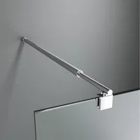 Boromal Duschwand-Stabilisationsstange für 5-10mm haltestange duschwand 73-123cm 360° Drehbar, (Stabilisator, Rund), für Walk In Duschwand Duschabtrennung Duschkabinen