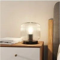 HOME DELUXE Nachttischlampe Tischleuchte aus Glas LILY, ohne Leuchtmittel, Glaslampe - Tischlampe, Tischleuchte