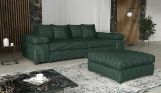 Big Sofa Megasofa Riesensofa AREZZO inkl. Hocker Stoff Tilia Flaschengrün
