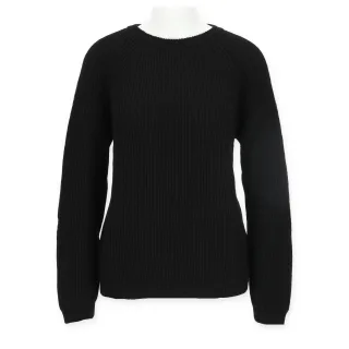 Halsüberkopf Accessoires - Pullover Rundhals feine Rippe schwarz - Gr. - s