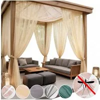 Lapalife Gardine Durchsichtige Outdoor-Vorhänge, 1 Tafel, 5 Farben, Mücke,Stangentasche, DIY Auf Maß zuschneiden, Atmungsaktiv für Terrasse, Pool, Lanai