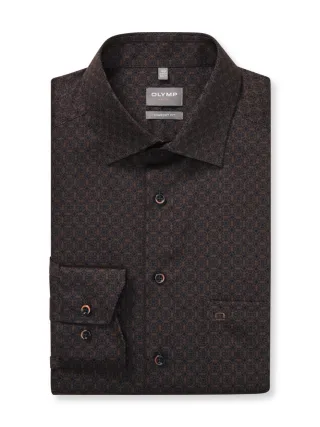 OLYMP - Comfort Fit: Businesshemd braun - Gr. - 41