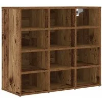 vidaXL Schuhregal Schuhschrank 77,5 x 30 x 67 cm Holzwerkstoff Altholz, 1-tlg.