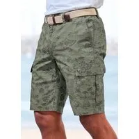 John Devin Cargoshorts - Bermuda mit Cargotaschen und sommerlichem Palmen Druck Shorts aus elastischer Baumwolle, modisch bedruckt