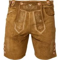 Steigenhöfer Manufaktur Trachtenlederhose Lederhose Herren Tracht kurz - Anton - 100% Rindsleder - Kurze Hose (Inklusive verstellbarer Träger) Traditionelle Echtlederhose - Ideal für Dein Oktoberfest Herren Outfit
