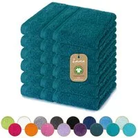 Lavea Seiftuch Bali Seiftücher, Waschlappen Frottee 30x30 cm, Weiches Bio-Baumwollfrottee (Set, 6-St), kleine Handtücher, Handtuch-Set, GOTS-zertifiziert, 500g/m²