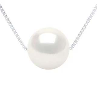 Halskette, echte Süßwasser-Zuchtperle, rund, rund, 9–10 mm
