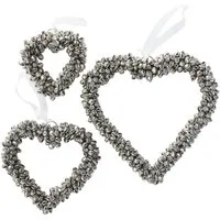 BOLTZE GRUPPE GmbH Hängedekoration Dekoanhänger Glöckchen Metall Ø.9/12/16 cm silber 3er Set