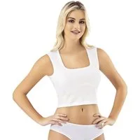 fashionshowcase Crop-Top Damen Ripp-Top aus Baumwolle mit Karree-Ausschnitt, figurbetont Karree-Ausschnitt, breite Träger, kurz geschnitten