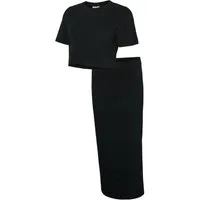 Mamalicious Kurzarmshirt MLKERRIE TOP & SKIRT JRS SET NOOS (Set, 2-tlg) aus Baumwollmischung, lockere Passform, mit Rundhalsausschnitt