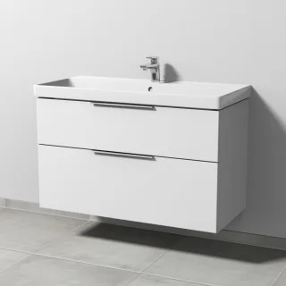 Sanipa 3way Waschtischunterbau zu Villeroy & Boch Avento Waschtisch mit 2 Auszügen, Weiß-Soft UM62443