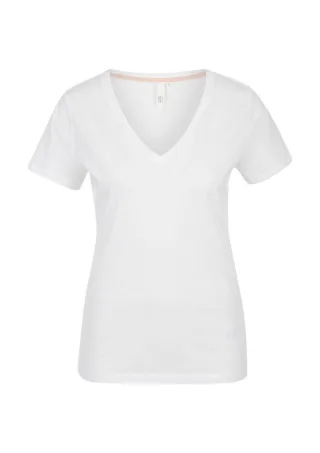 Q/S designed by - V-Neck-Shirt aus Jersey weiß - Gr. - XS