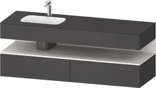 Duravit Qatego Einbauwaschtisch mit Konsolenwaschtischunterbau Graphit Matt 1600x500x600 mm - QA4795 QA4795084490010