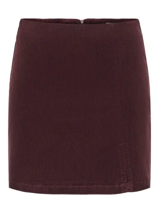 ONLY - ONLFLORA HW CORD SHORT SLIT SKIRT PNT Rum Raisin - Gr. - S