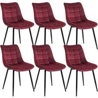 Woltu 4-Fußstuhl (6 St), Küchenstuhl Polsterstuhl Design Stuhl, aus Samt