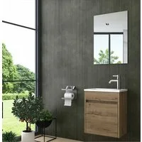 Homeline Badmöbel-Set Zamora Badmöbel-Set Badmöbel set Eiche Badezimmer Möbel Set 46 cm, (Badezimmer, 3-St., Badmöbel Set)