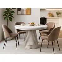 Beautysofa Esstisch Lumi im Loft-Stil, ausziehbar Ø 100–180 cm (hitze- und verfärbung beständig, Metallbeinen), verschiedene Farben
