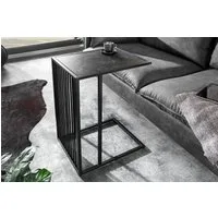 riess-ambiente Beistelltisch ARCHITECTURE 65cm graphit / schwarz (Einzelartikel, 1-St), Wohnzimmer · Marmor-Optik · Metall · Laptoptisch · Industrial Design