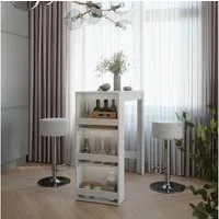 Vicco Bartisch Repose, Weiß, 45 x 110 cm mit 2 Barhockern (3-St)