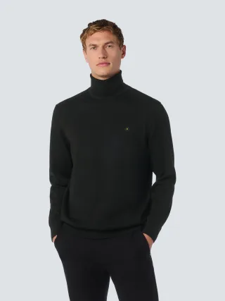 No Excess - Pullover Rollneck 2 Coloured Melange black - Gr. - XXL