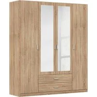 rauch Kleiderschrank Schrank Garderobe Ankleide GAMMA Breiten 91/136/181/226/271/315/360 cm (in 3 Ausstattungen BASIC/CLASSIC/PREMIUM (inkl. SOFT-CLOSE-Funktion) verschiedene Griff-Varianten, mit Spiegel TOPSELLER MADE IN GERMANY