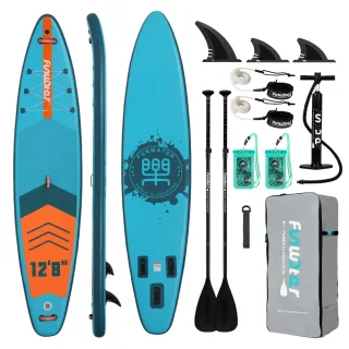[EU Direct] FunWater 385X85X15CM Larger ISUP For Solo / 2+1 Family Touring Load 230KG With 2 Sets of Paddles& Accessorie