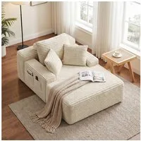 Bealife Schlafsofa Cordstoff Relaxsofa mit 3 Rückenkissen, 102x150x60 cm, kein Aufbau, sofort nutzbar