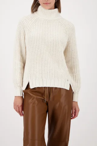 monari - Strickpullover mit Stehkragen almond - Gr. - 44