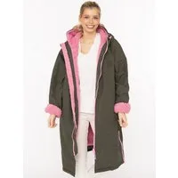 Zwillingsherz Kurzmantel "Oversize Windjacke ZH" seitliche Taschen, Kapuze, Reißverschluss, Teddy Futter, Oversized