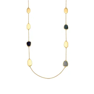 Luxenter Halskette mit blauem Lack, 18 Karat Gold - Talyu