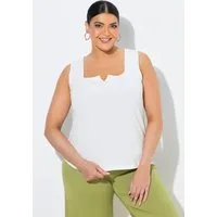 Ulla Popken Longtop Top Carré-Ausschnitt ärmellos