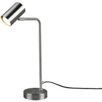 TRIO Leuchten LED Schreibtischlampe, Dimmfunktion, LED wechselbar, Warmweiß, Groß-e Arbeitsplatzleuchte Lampenschirm schwenkbar, Silber Höhe 45cm
