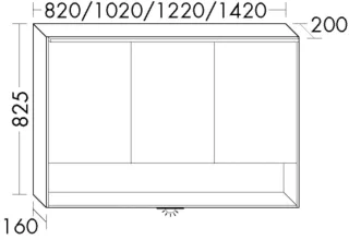 Burgbad Spiegelschrank Moto Preisgruppe 3 825x820x200 Eiche Weiß, SPVO082F6951 SPVO082F6951