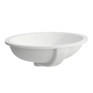 Laufen Einbau-Waschtisch von unten SAVOY 415x500x180 oval o. Hl. m.Ül. weiß matt, H8189437571091 H8189437571091