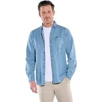 Engbers Langarmhemd Herren Jeanshemd mit Brusttasche, Indigoblau